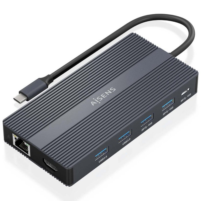 Aisens USB-C Dock 12 en 1 ASUC-12P017-GR Gris